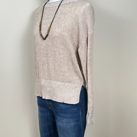 J.Crew Relaxed Cotton-Linen Blend Beach Sweater in beige XS - Picture 3 of 10